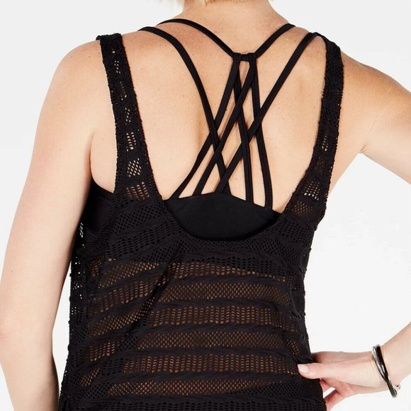 NWT GO BY GOSSIP MIX & MESH CROCHET TANKINI SWIM TOP - Picture 3 of 5